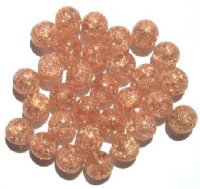 30 10mm Rosaline Crackle Beads